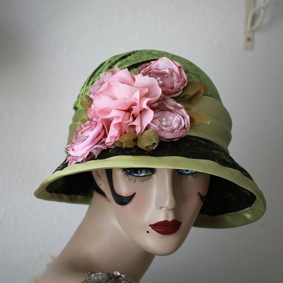 Fall Winter Velvet Vintage Style Wide Brim Cloche Hat main image 7